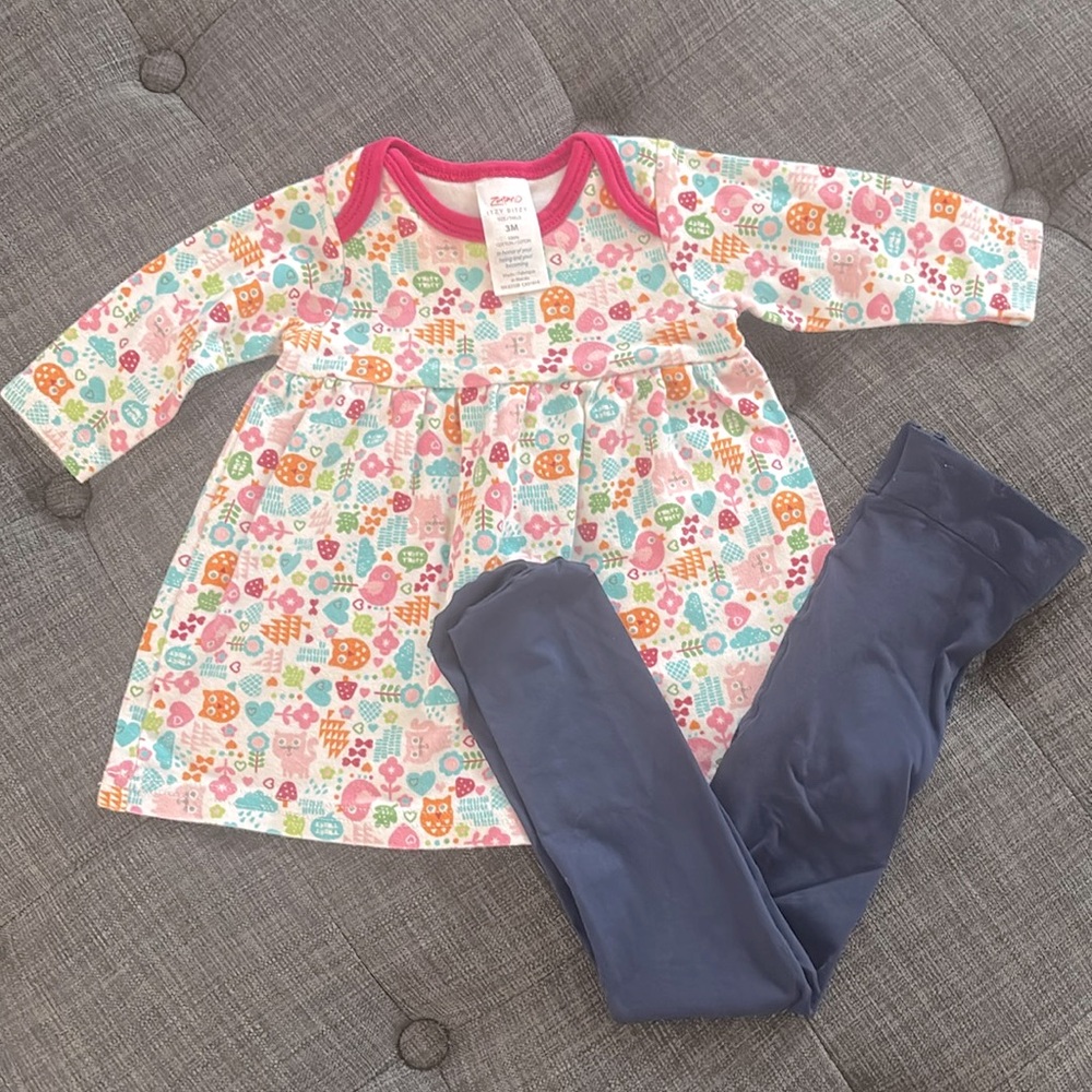 Zutano organic cotton top + tights
